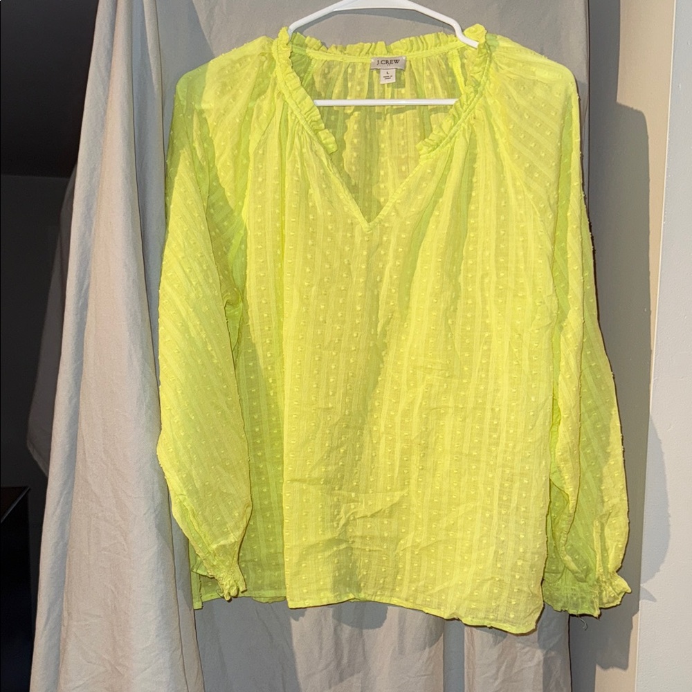 J. Crew Women's Neon Yellow Blouse
